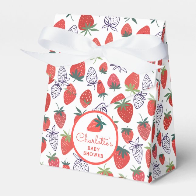 Red Strawberry Favour Box (Front Side)