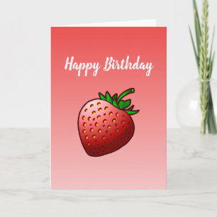 Red Strawberry Folded Birthday Card