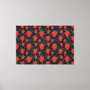 Red Strawberry Fruit Lovers Sweet Berries Elegant Canvas Print