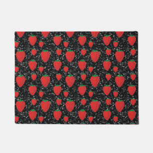 Red Strawberry Fruit Lovers Sweet Berries Elegant Doormat
