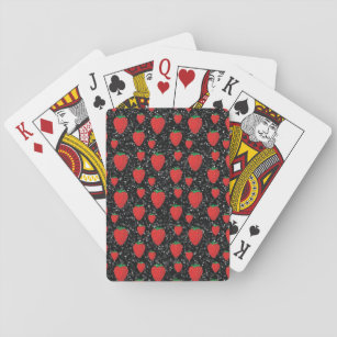 Red Strawberry Fruit Lovers Sweet Berries Elegant Playing Cards