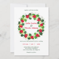 Red Strawberry Fruits Flowers Leaves Wedding