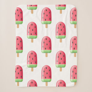 Red Strawberry Ice Cream Pattern Sherpa Blanket
