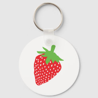 red strawberry icon key ring