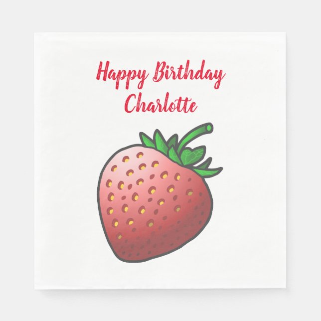 Red Strawberry Napkin (Front)