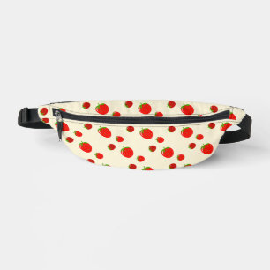 Red strawberry on pink bum bags