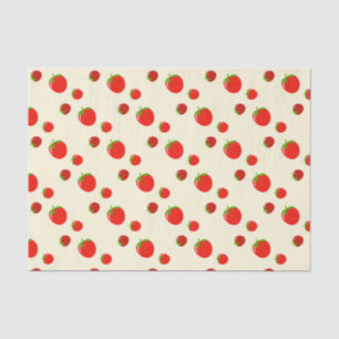 Red strawberry pattern on pale pink tissue paper