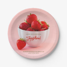 Red Strawberry Photo Summer Brunch Happy Birthday