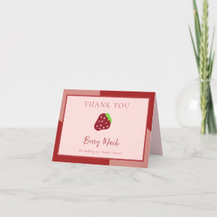 Red Strawberry Thank You Card  Berry Thank You