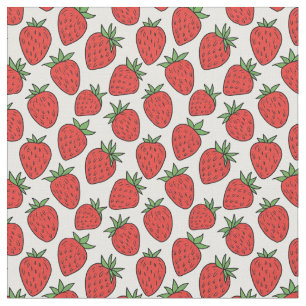 Red Strawberry Whimsical Fruit-Theme Fabric