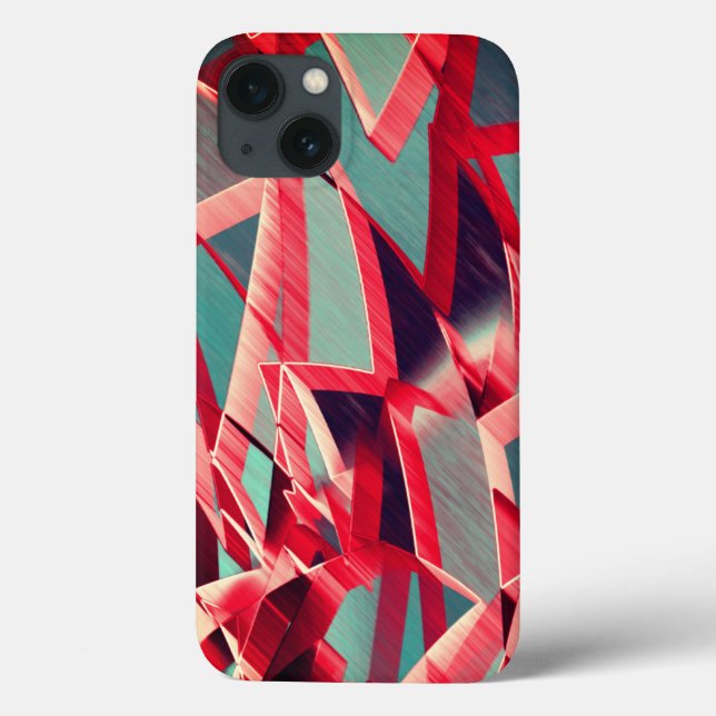 Red streaks over blue or grey, drizzled image Case-Mate iPhone case (Back)