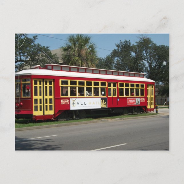 Red Streetcar Postcard (Front)