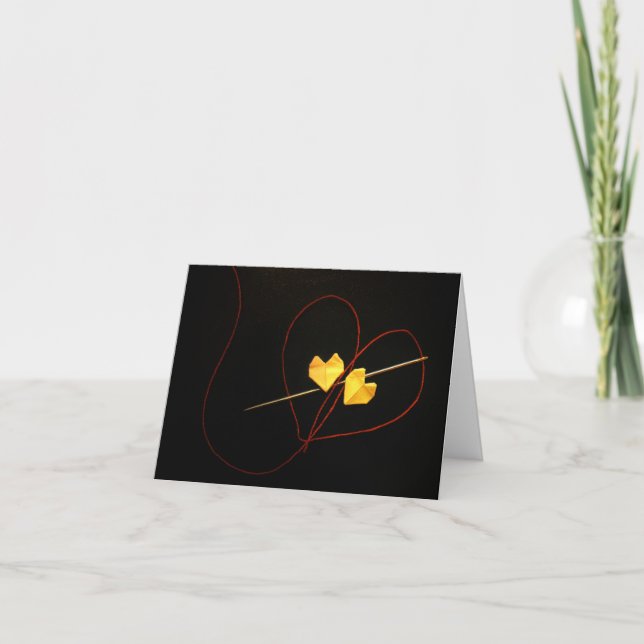 Red String of Fate Holiday Card (Front)