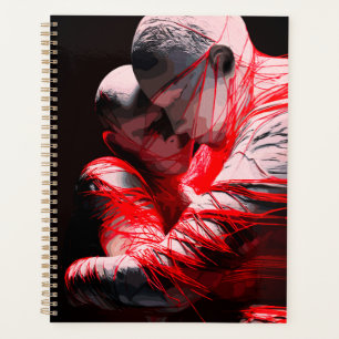 Red Strings of Fate Emotional Embrace Sculpture Planner