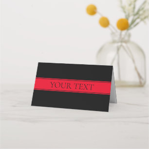 Red Stripe & Black Background or DIY Place Card