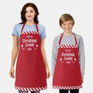Red Stripe Christmas Cookie Taster Kids Apron