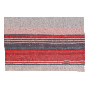 Red Stripe Linen: Knitwear Texture Pillowcase