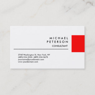 Red Stripe White Background Business Card
