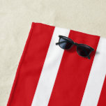 Red striped beach towel<br><div class="desc">Red stripes christmas themed pattern.</div>
