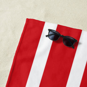 Red striped beach towel