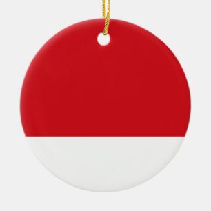 Red striped ceramic tree decoration