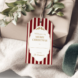 Red Striped Christmas Gift Tags