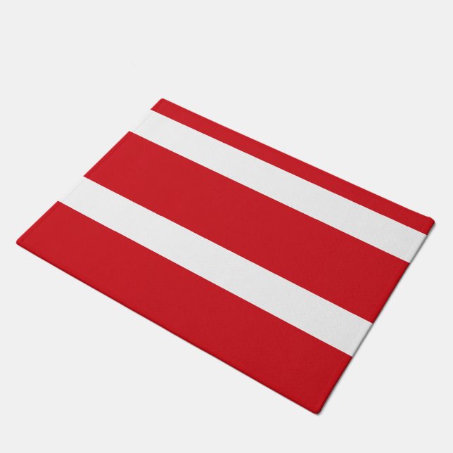 Red striped doormat (Angled)