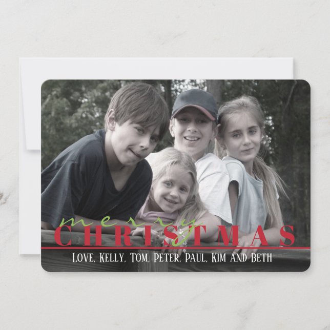 Red striped Double Sided Photo Card (Front)