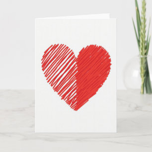Red Striped Heart Love Card