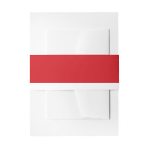 Red striped invitation belly band