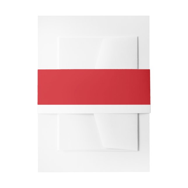 Red striped invitation belly band (Front Example)