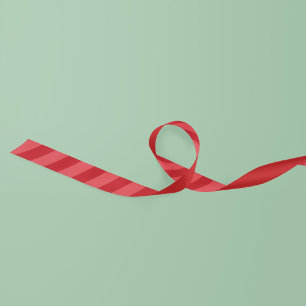 Red Striped Simple Holiday  Satin Ribbon