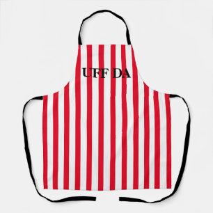 Red Striped Uff Da All-Over Print Apron