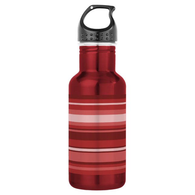 Red stripes 532 ml water bottle (Front)