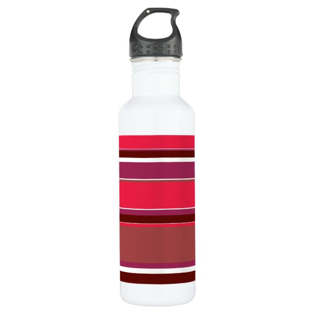 Red stripes 710 ml water bottle (Front)
