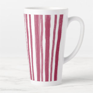 Red Stripes Bordeaux Latte Mug