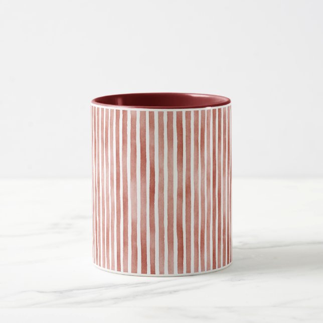 Red Stripes Christmas  Mug (Center)