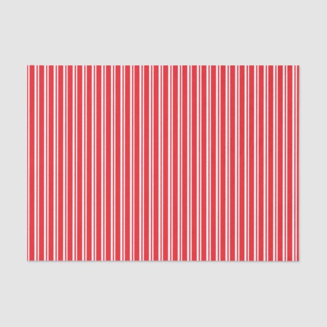 Red stripes Christmas tissue paper (Front)