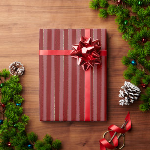 Red Stripes Christmas Wrapping Paper