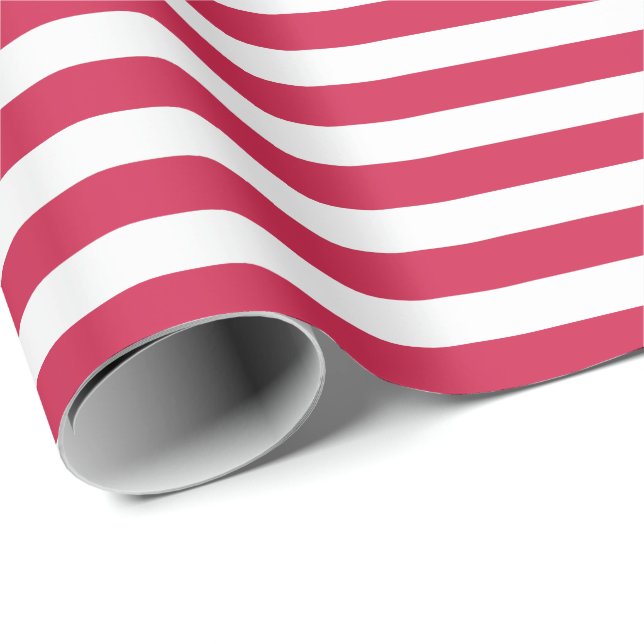 Red Stripes Christmas Wrapping Paper (Roll Corner)