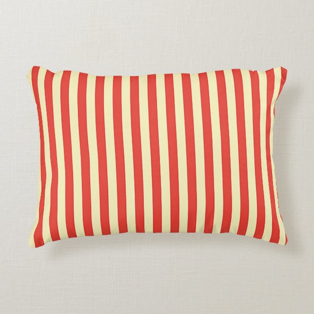 Red Stripes   Decorative Cushion (Front)
