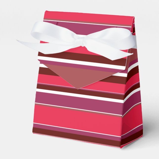 Red stripes favour box (Front Side)