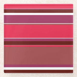 Red stripes glass coaster