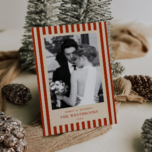 Red Stripes  Holiday Card