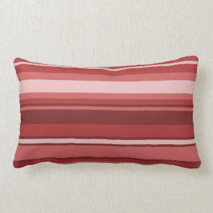 Red stripes lumbar cushion