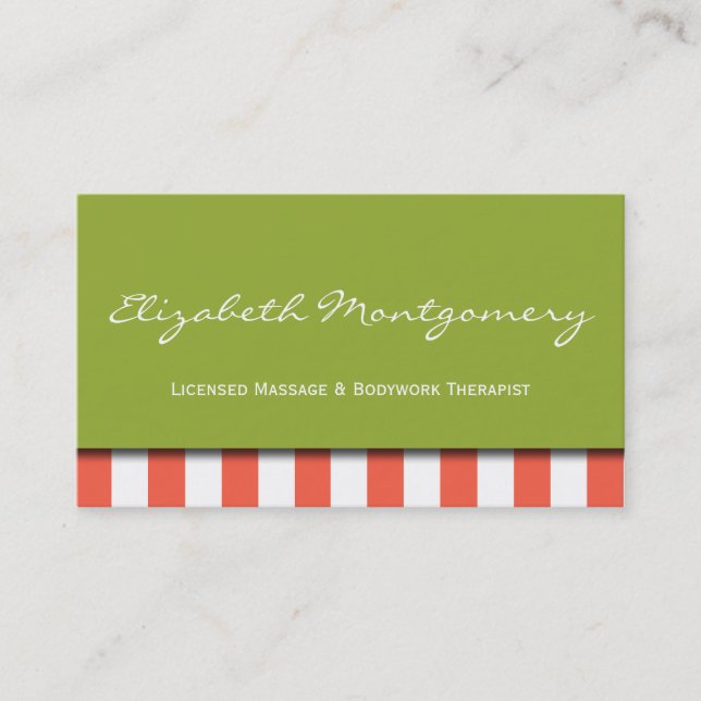 Red Stripes Modern Appointment Business Card (Front)