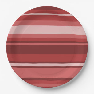 Red stripes paper plate