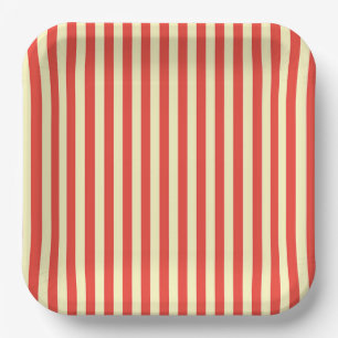 Red Stripes   Paper Plate