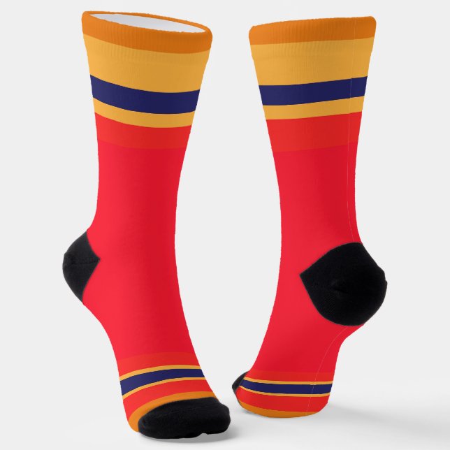 Red + Stripes  Socks (Angled)
