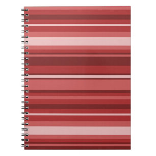 Red stripes spiral notebook